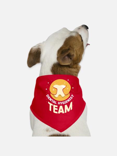 Équipe d’hygiénistes dentaires Dentiste hygiéniste dentaire - Bandana pour chien - rouge - Devant