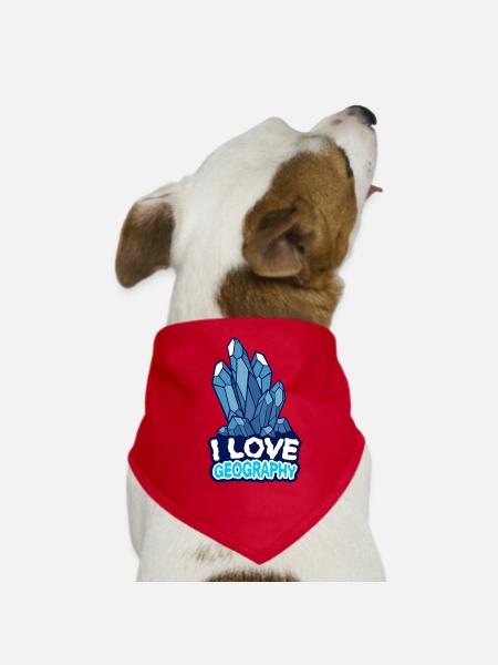 Ich Liebe Geografie Geograph Beruf Geographie - Hunde-Bandana - Rot - Vorne