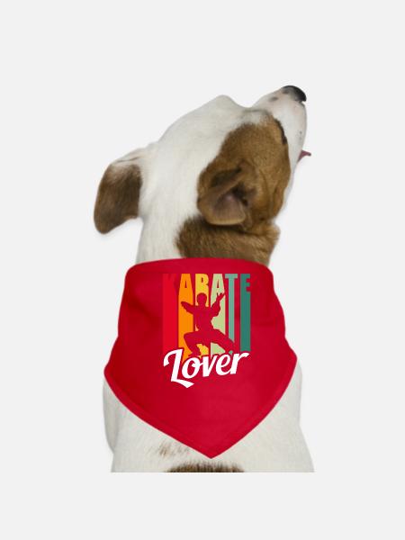 Karate Lovers Fighter Martial Arts Martial Arts - Dog Bandana - red - Front