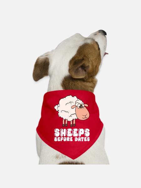 Schafe Vor Datteln - Hunde-Bandana - Rot - Vorne