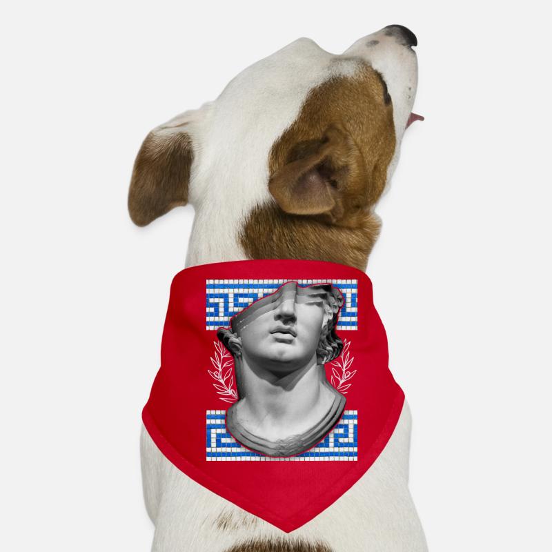Griechenland, antike Skulptur, Mäandermuster Hunde-Bandana