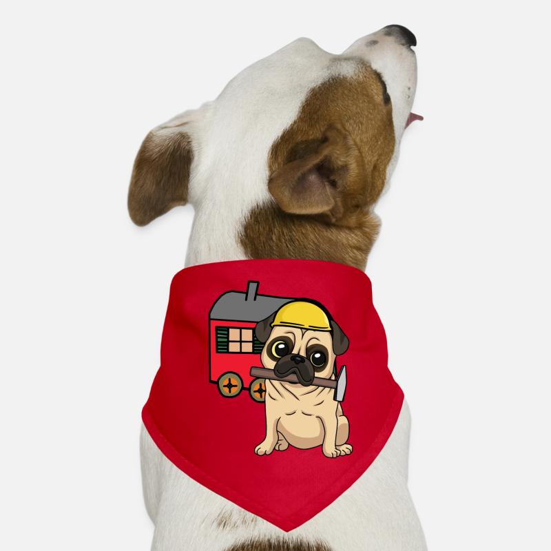 Chantier de construction Artisan Chien Carlin Construction Remorque Artisanat Bandana pour chien