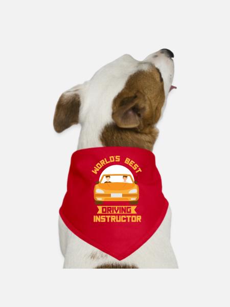 The best driving instructor in the world Profession driving school - Dog Bandana - red - Front