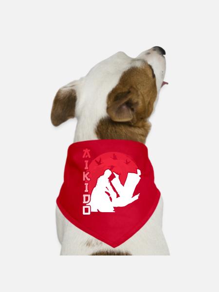 Aikido Martial Arts Fighter Martial Arts Lovers - Dog Bandana - red - Front