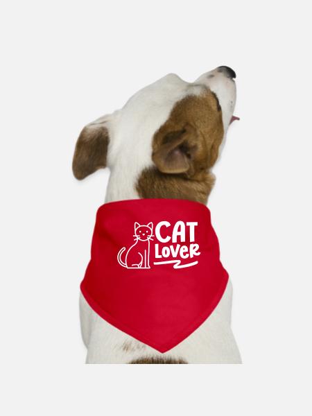 Cat Lovers Cat Cute Pet Cats - Dog Bandana - red - Front