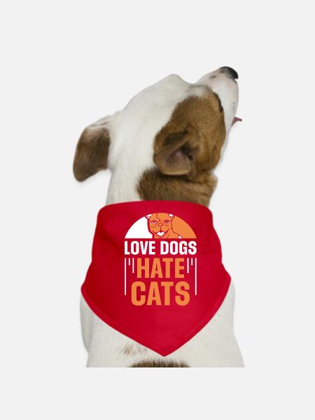 Chers chiens Détestez les chats Puppy Lover Dog - Bandana pour chien - rouge - Devant