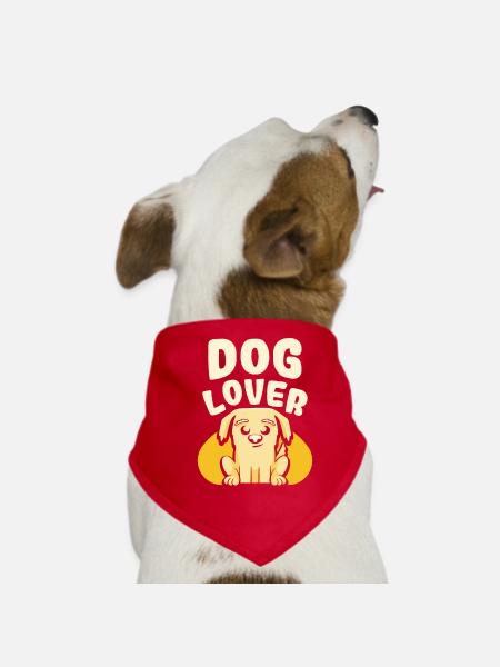 Dog lover Dog lover puppy animal sayings - Dog Bandana - red - Front
