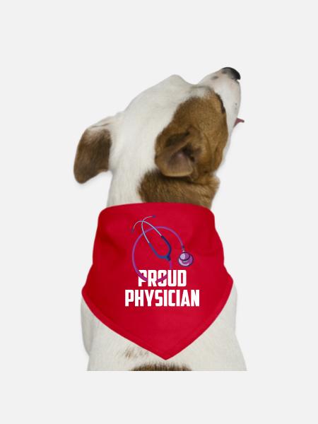Proud Doctor Doctor Medical Profession - Dog Bandana - red - Front