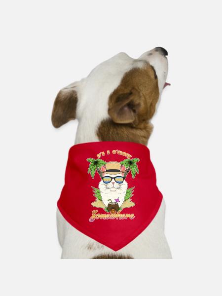 Il est 5 heures d’Octobre quelque part en buvant de l’angora turc - Bandana pour chien - rouge - Devant
