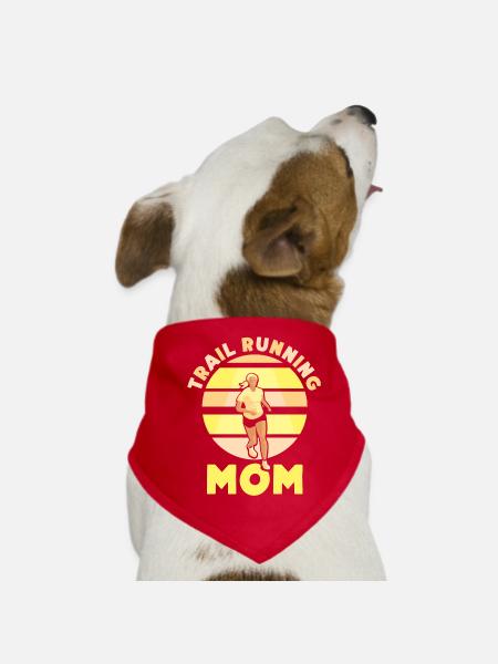 Trail Running Mama Runner Course de trail Running - Bandana pour chien - rouge