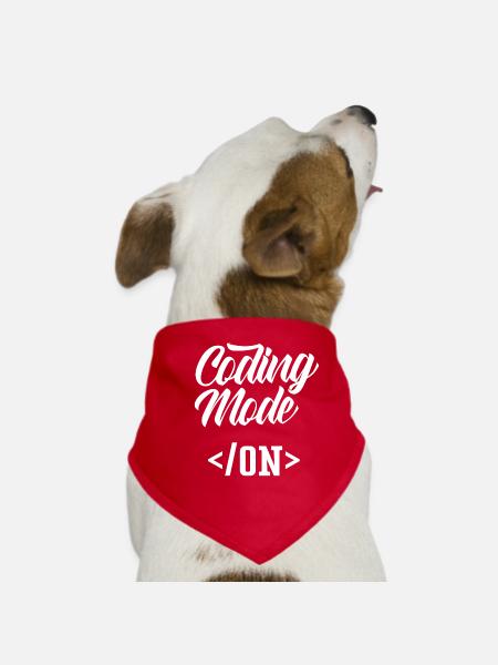 Programmiermodus Ein Coding Programmierer Coder - Hunde-Bandana - Rot - Vorne