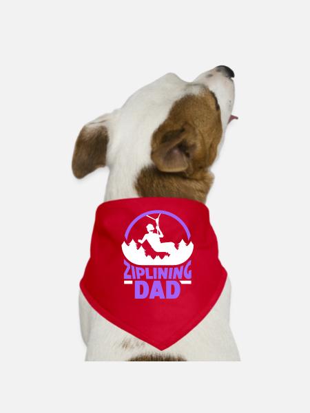 Ziplining Papa Zipline Sport Seilrutsche Sprüche - Hunde-Bandana - Rot - Vorne