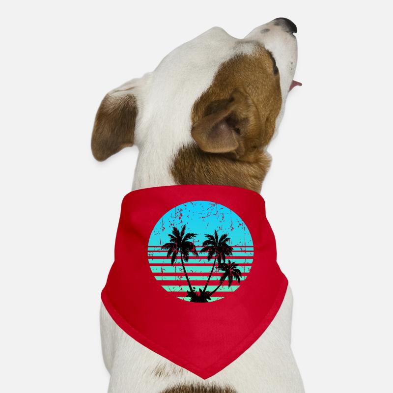 Palm Trees Retro Sun Dog Bandana
