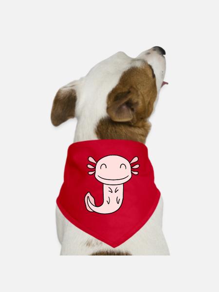 Axolotl - Dog Bandana - red - Front