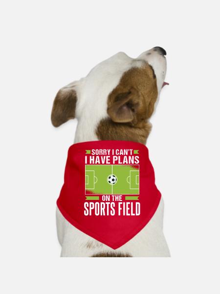 Ich Kann Nicht Ich Habe Pläne Auf Dem Sportplatz - Hunde-Bandana - Rot - Vorne