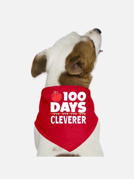 100 jours clever Funny Team Sweet Sayings - Bandana pour chien - rouge - Devant