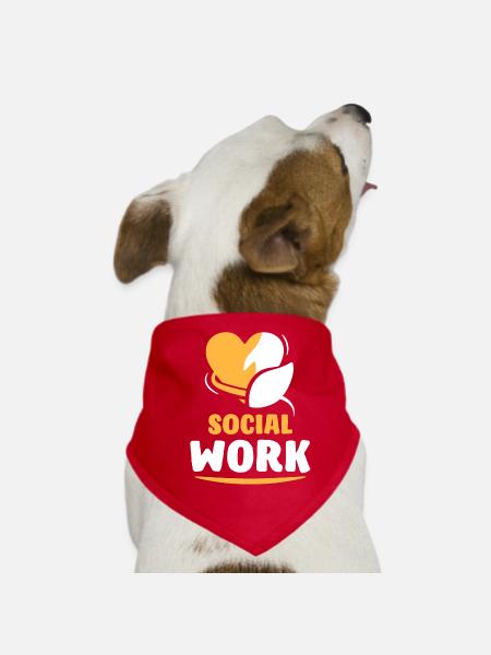 Travail social Profession Travailleur social Travail social - Bandana pour chien - rouge - Devant