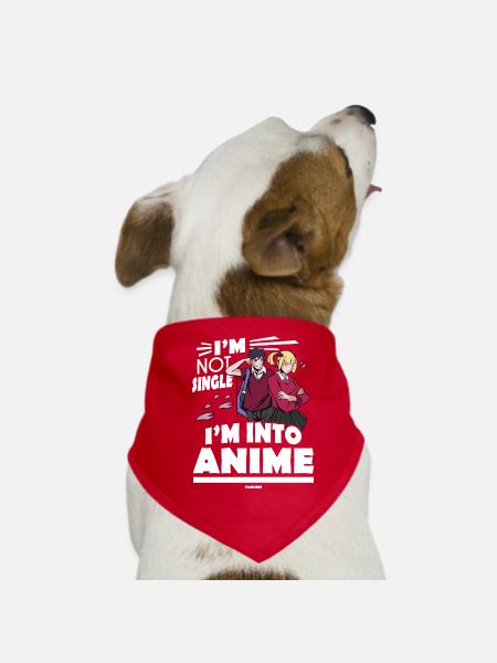 I Love Anime - Dog Bandana - red - Front