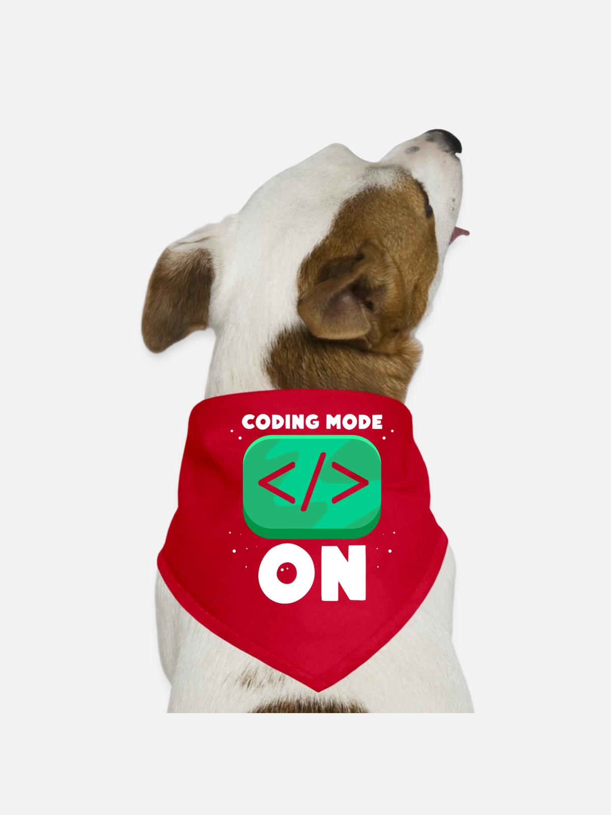 Programmiermodus Ein Programmierer Coding Coder - Hunde-Bandana - Rot - Vorne