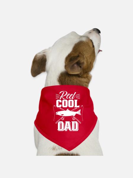Reel Cool Papa Angler Fischer Fischen Angeln - Hunde-Bandana - Rot - Vorne