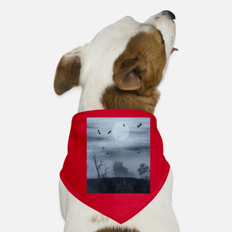Full Moon Night Full Moon and Bats Dog Bandana