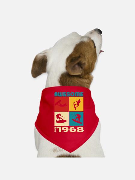 Awesome since 1968. Wakeboard Lifestyle - Hunde-Bandana - Rot - Vorne