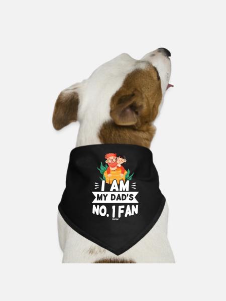 Vorbild Vater Tochter Kind Mädchen - Hunde-Bandana - Schwarz - Vorne