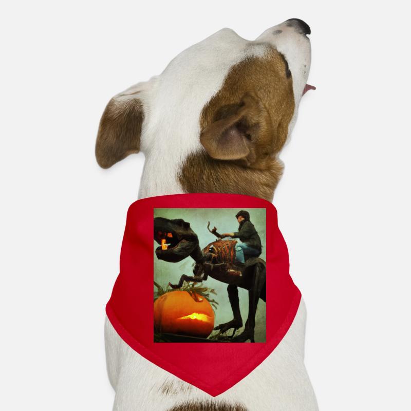 Halloween Dino Junge Reitet Dinosaurier Hunde-Bandana