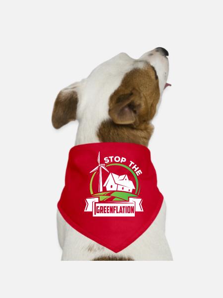 Stop Greenflation Inflation Énergie verte - Bandana pour chien - rouge - Devant