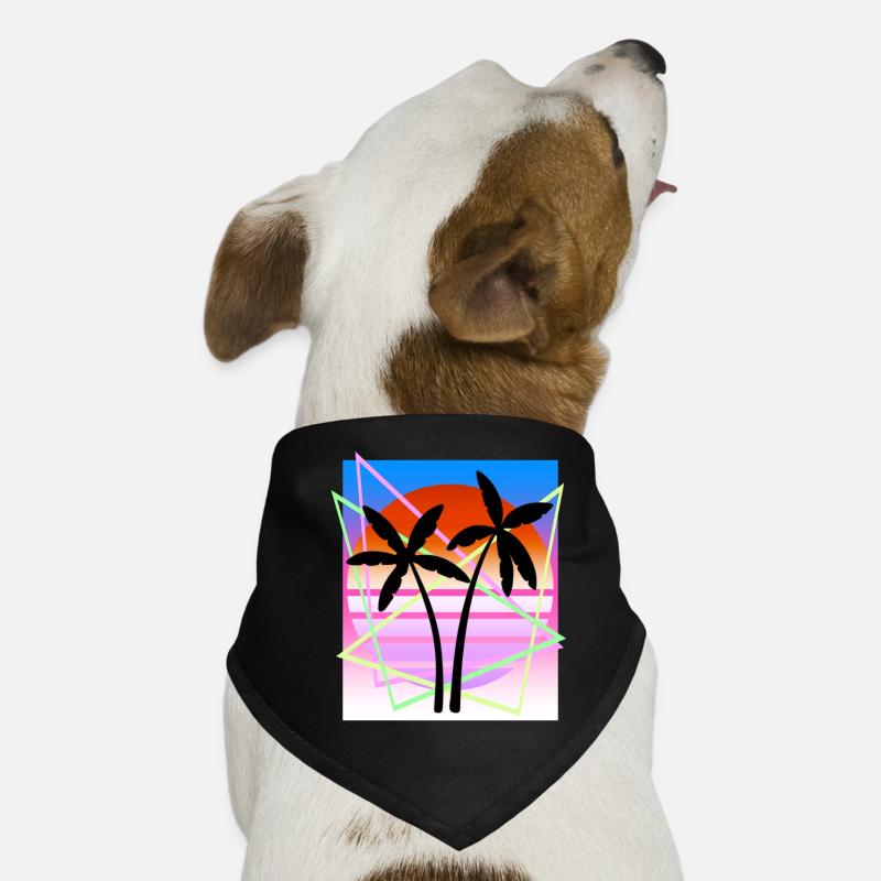 Cool Retro Palm Tree Island Vapor Wave Designs Bandana pour chien