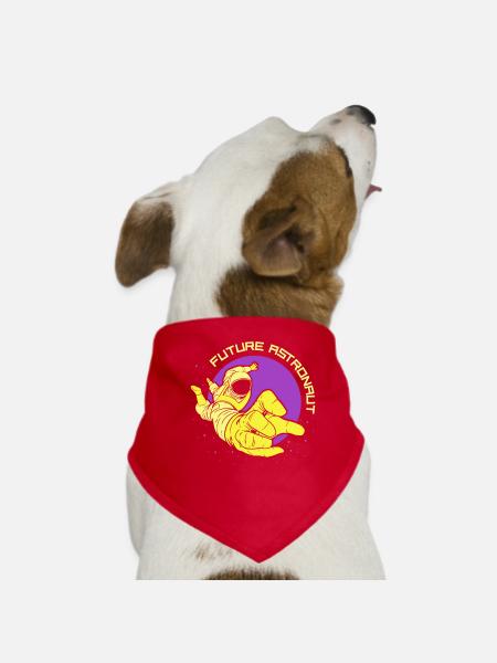 Future astronaut space astronomy rocket - Dog Bandana - red - Front