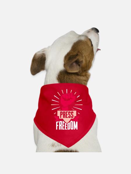 Press freedom Journalist Journalism Press law - Dog Bandana - red - Front