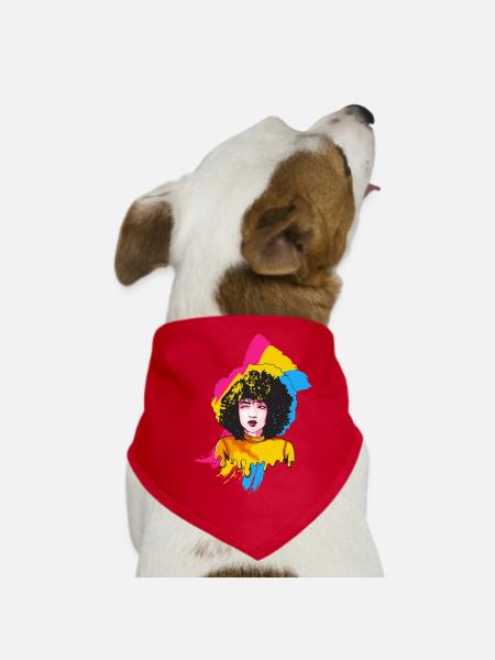 Afro Girl Pansexual Flag Black History M - Dog Bandana - red - Front