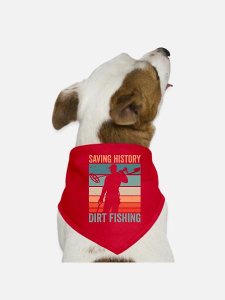Sauvegarde de l’histoire Dirt Fishing Metal Detection - Bandana pour chien - rouge - Devant