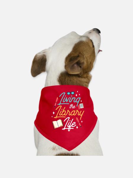 Das Leben In Der Bibliothek Bibliothekar Bücher - Hunde-Bandana - Rot - Vorne