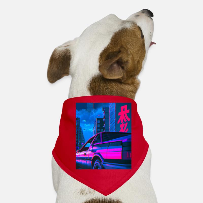 Vaporwave Aesthetic Synthwave Car Dog Bandana