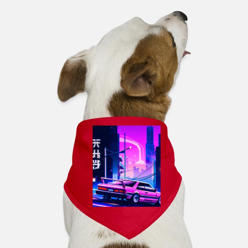 Vaporwave Aesthetic Synthwave Car Dog Bandana