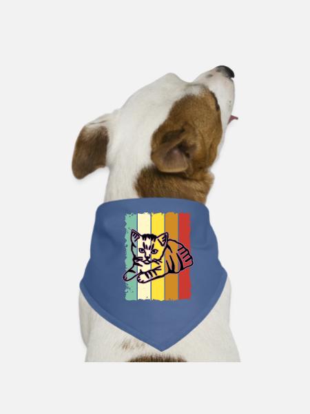 Chat graphique Retro Cat pour les propriétaires de chats - Bandana pour chien - rouge - Devant