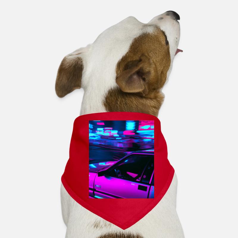 Vaporwave Aesthetic Synthwave Car Dog Bandana