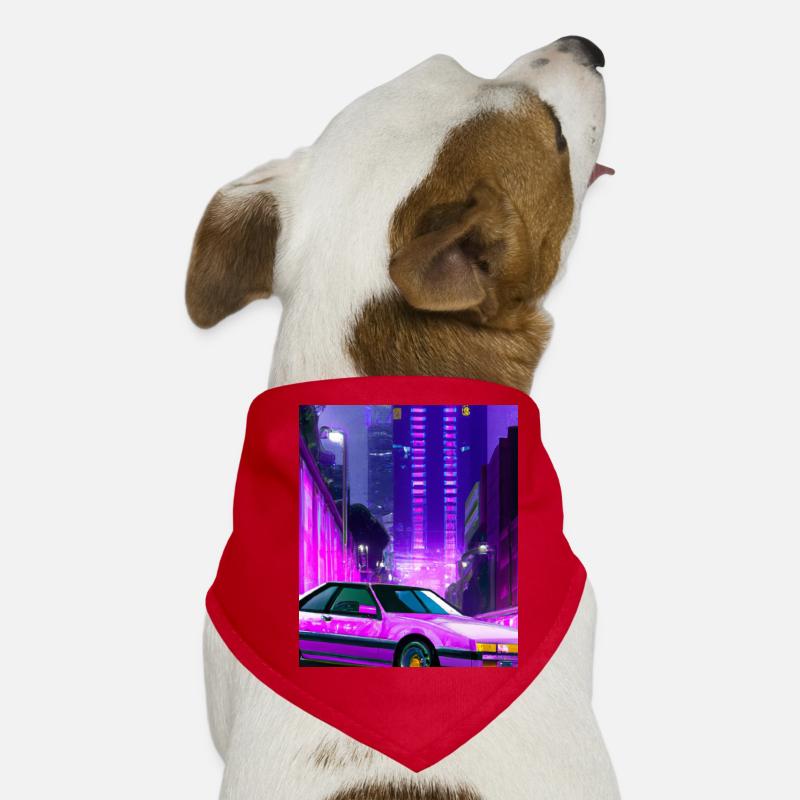 Vaporwave Esthétique Synthwave City Bandana pour chien