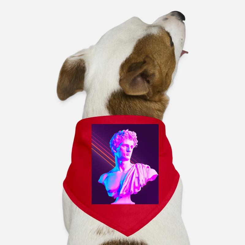 Vaporwave Statue Buste romain Bandana pour chien