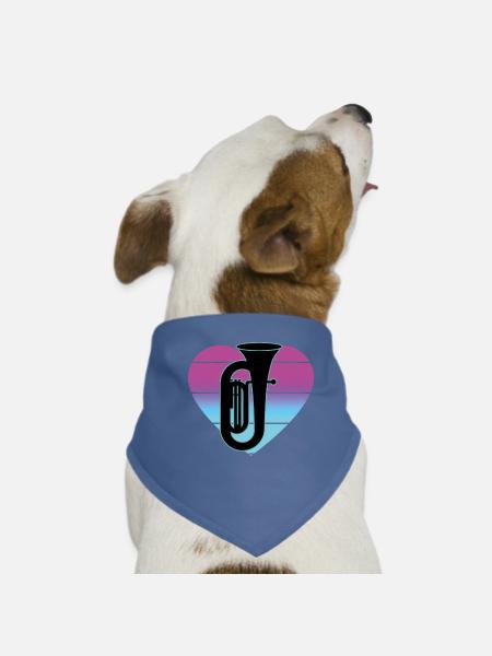 Tuba Player Tuba Musical Instrument - Dog Bandana - red - Front