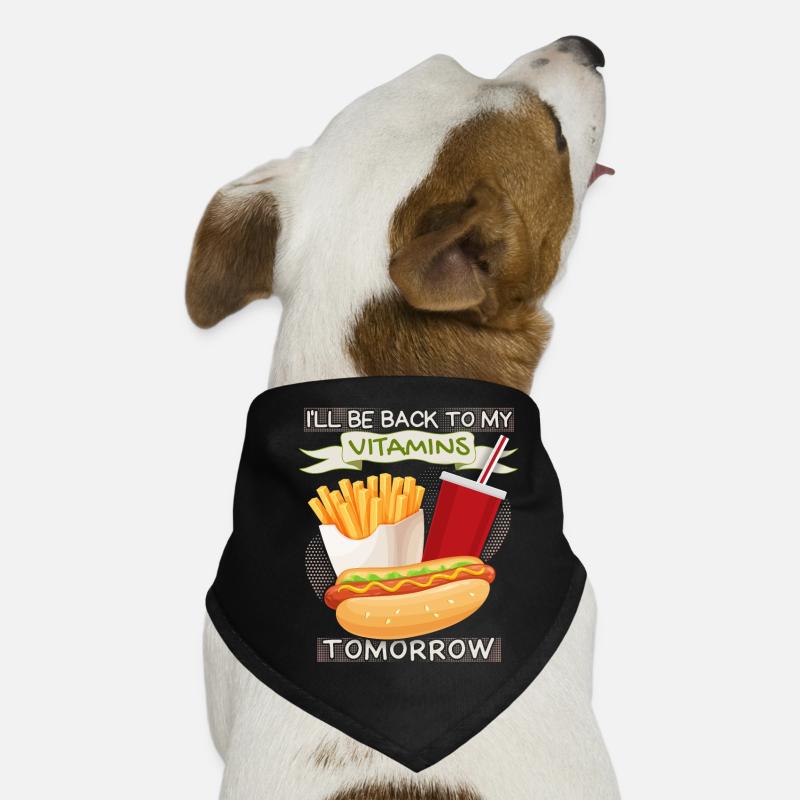 Malbouffe, restauration rapide, hot-dog drôle de dicton Bandana pour chien