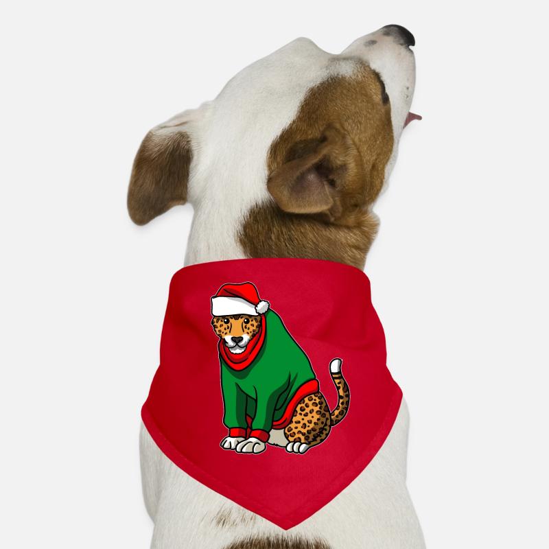 Leopard mit Christmas Sweater Hunde-Bandana