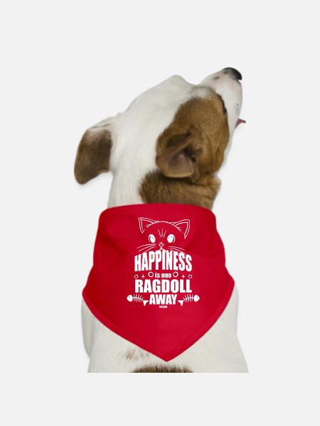 Happiness Is One Ragdoll Away - Hunde-Bandana - Rot - Vorne