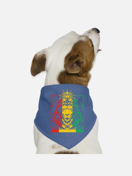 Rastafari Shirt, Rasta Lion Of Judah Rastafarian - Hunde-Bandana - Rot - Vorne