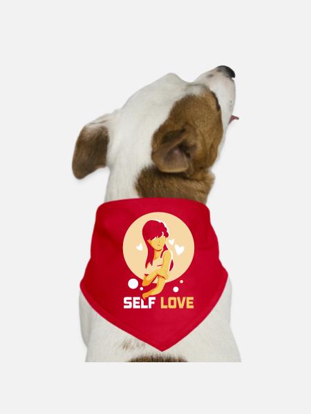Self-love Self-love Positively Sweet - Dog Bandana - red - Front