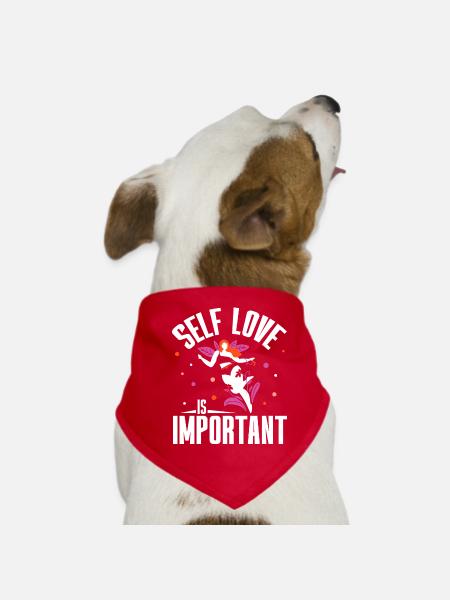 Self-love is important positive Self-love sweet - Dog Bandana - red - Front