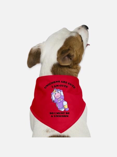 sportliches Einhorn - Hunde-Bandana - Rot - Vorne