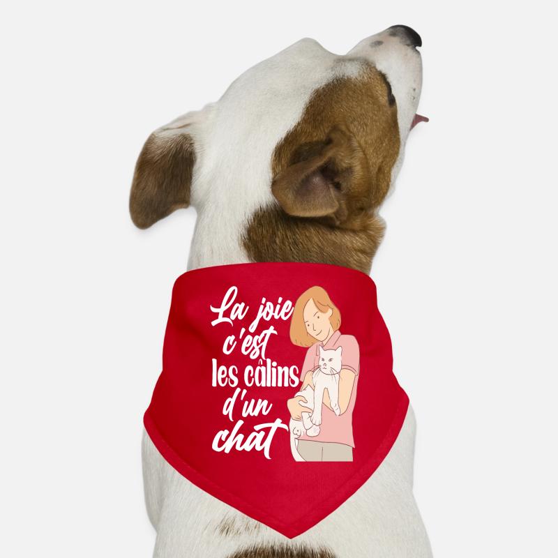 la joie c'est les câlins d'un chat , chaton cat Bandana pour chien
